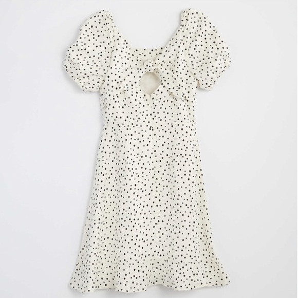 LOFT Dotted Tie Back flare dress - Picture 2 of 8